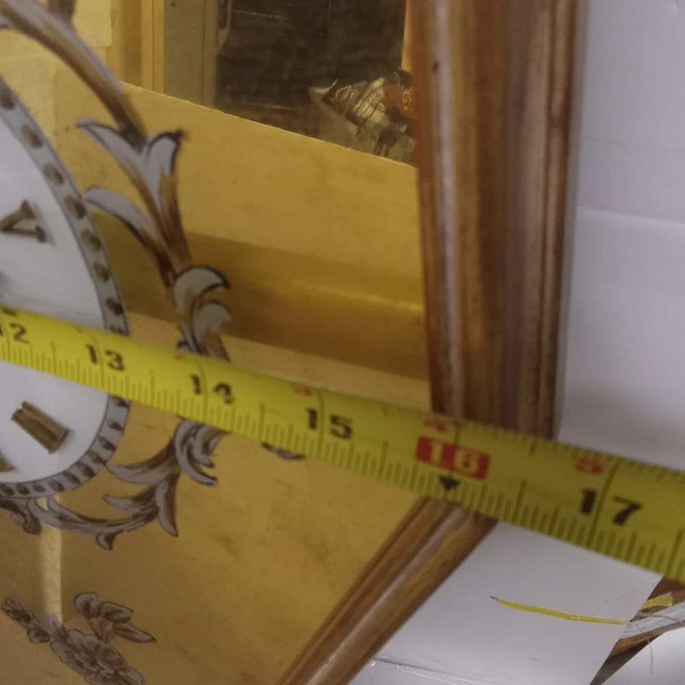Vintage Victorian Wall Clock, Mirrored Art Decor Half Octagon RARE ,UNIQUE